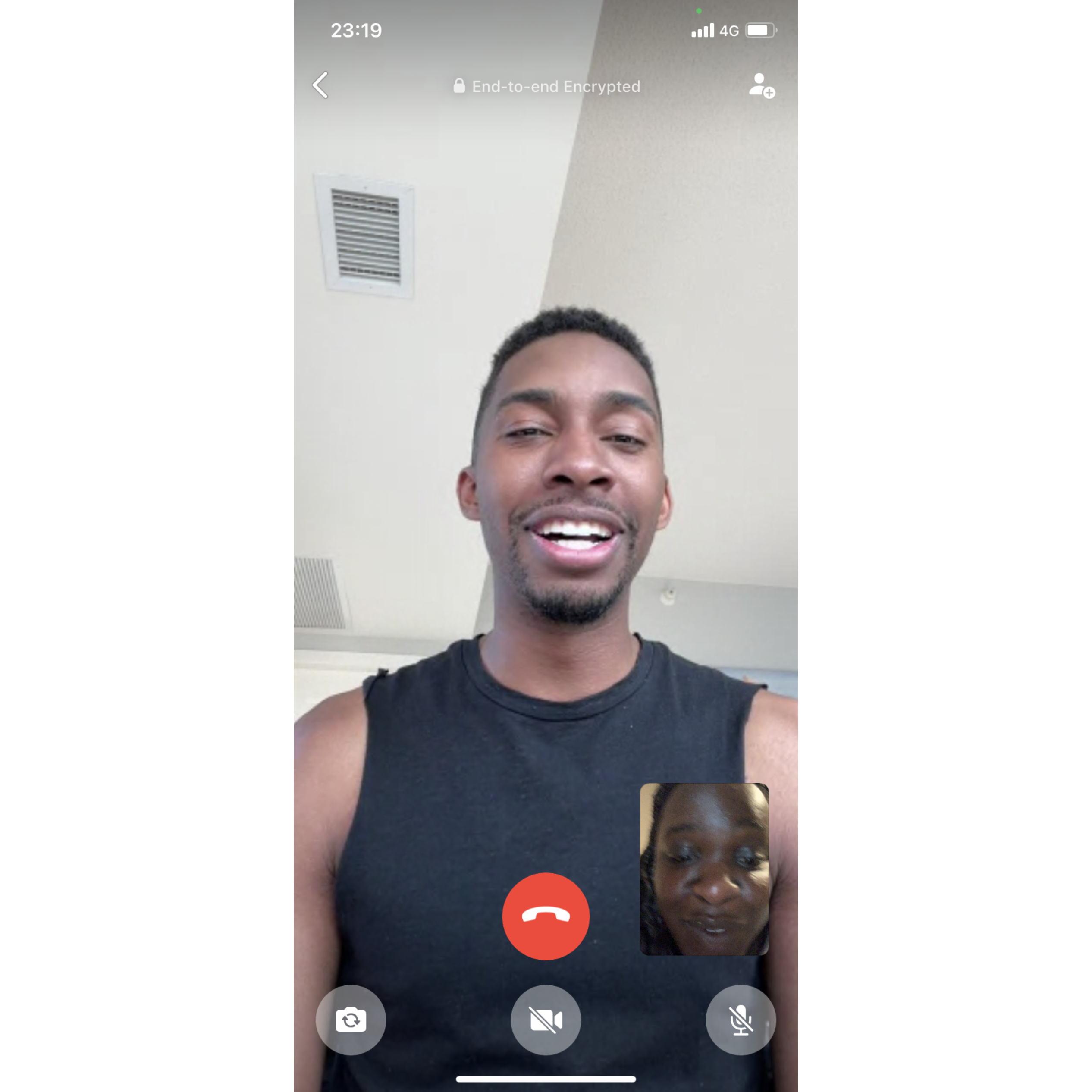 Terry face-timing Christiana's friend hillary