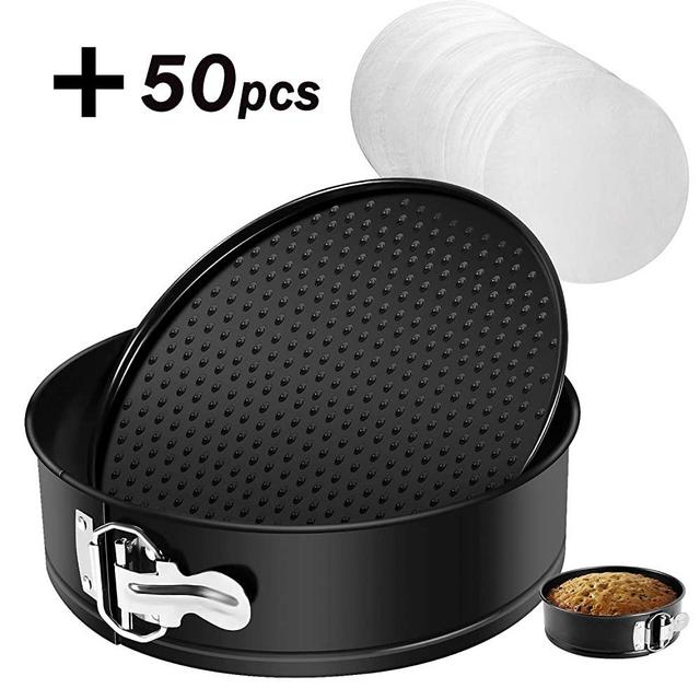 Springform Pan set，9 Inch Springform Pan Nonstick Leakproof Cake Pan Cheesecake Pan with 50 Pcs Parchment Paper Liners - Fits 6 Qt 8 Qt Pressure Cooker