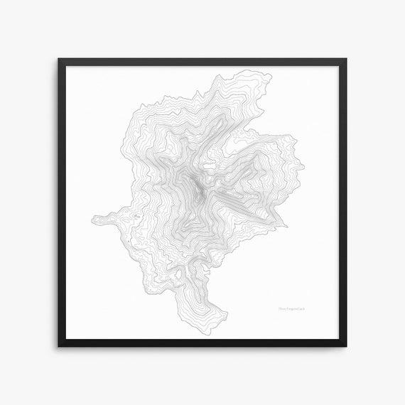 Three Finger Jack Topography Art