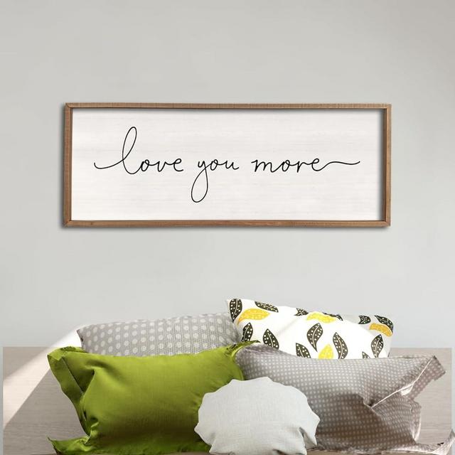 Love You More Sign 40''×15'' Master Bedroom Above Over Bed Wall Decor Modern Farmhouse Large Vintage Wood Framed Hanging Over Bed Bedside Wall Art (Wood)