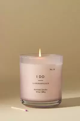 Nostalgia Floral "I Do" Glass Candle