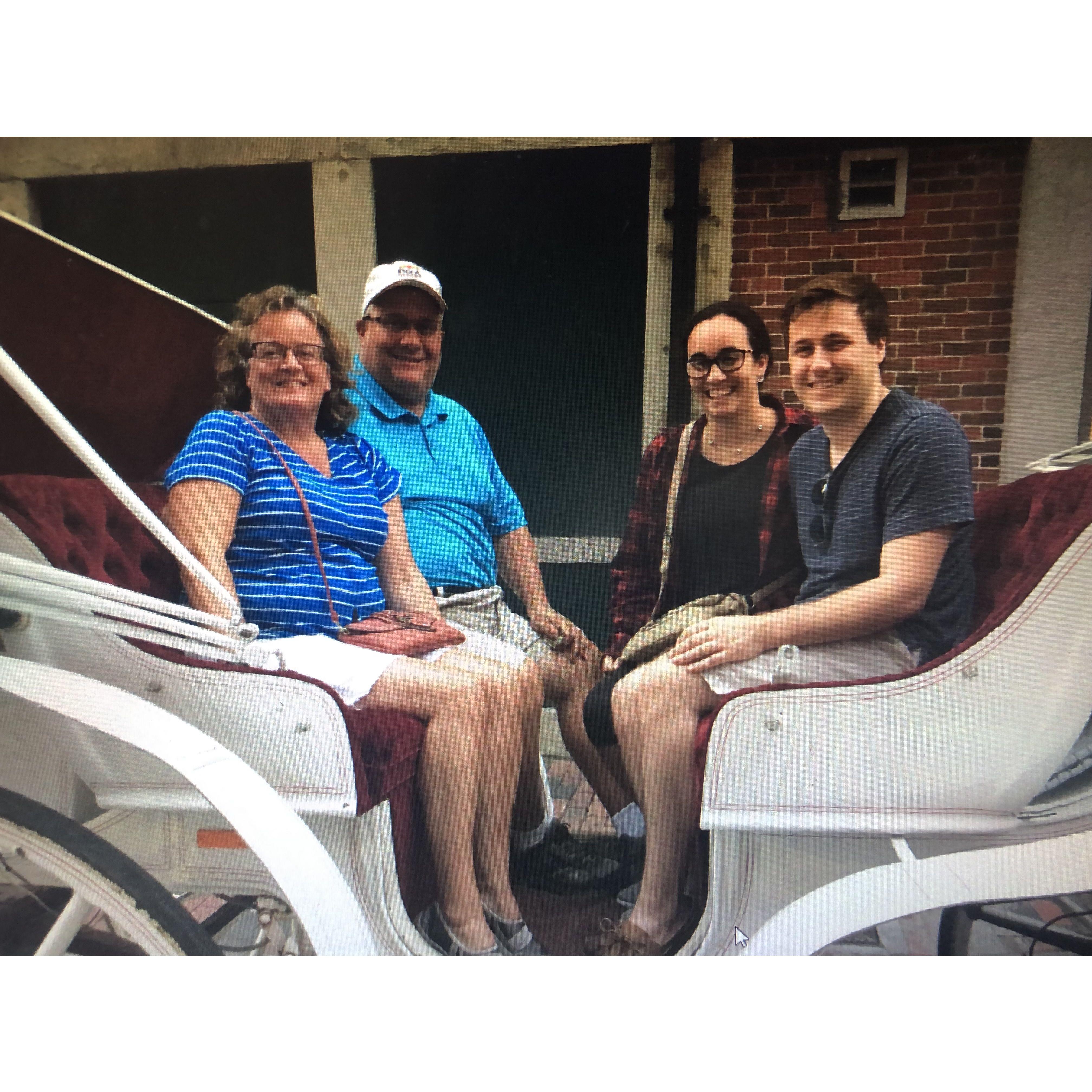 The first time Dan met B and K we took a horse drawn carriage through the city….for the folks at home the carriage was parked outside of Hong Kong (shout out to the $1 chicken on a stick)