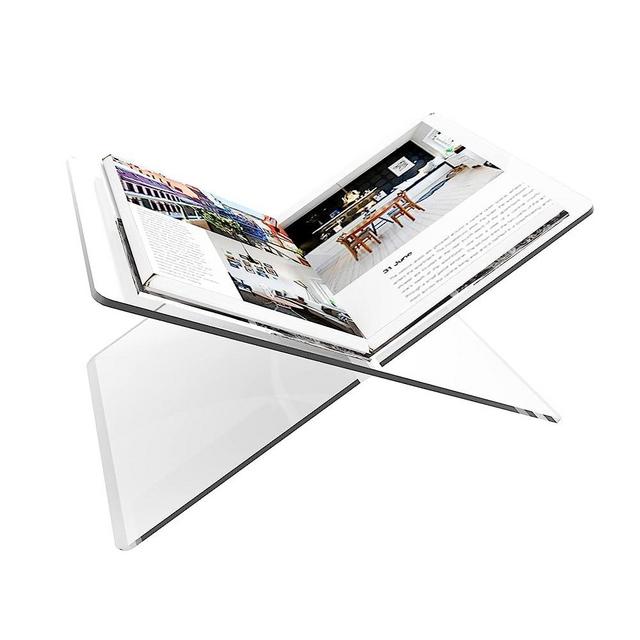Dingelex Acrylic Book Holder 2 Piece Reading Stand for Open and Closed Books,Clear Book Display Stand for Tablets,Newspaper, Magazines, Textbooks for Kitchen & Office