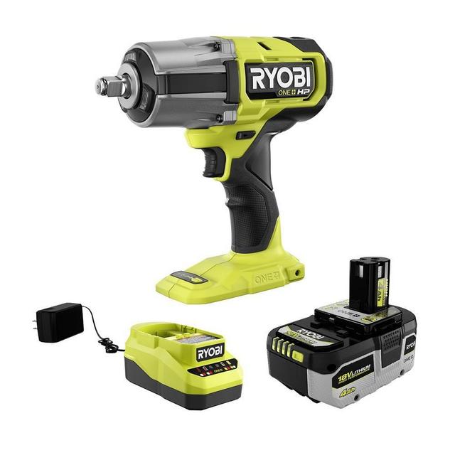 RYOBI ONE+ 18V Brushless Cordless 4-Mode 1/2 in. Impact Wrench Kit with 4.0 Battery and Charger PBLIW01K1 - The Home Depot