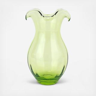 Hibiscus Glass Vertical Fluted Medium Vase