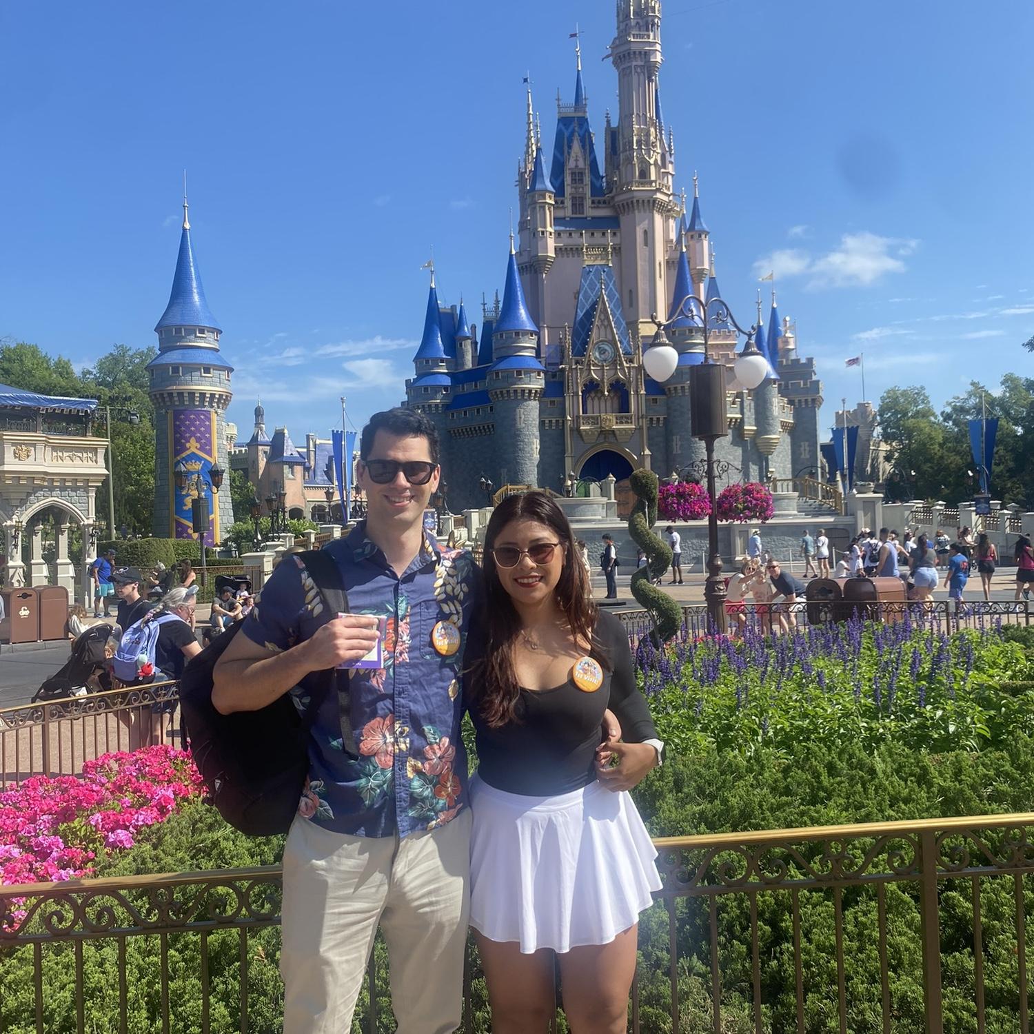 First day in Disney World. She doesn't know what's about to happen.