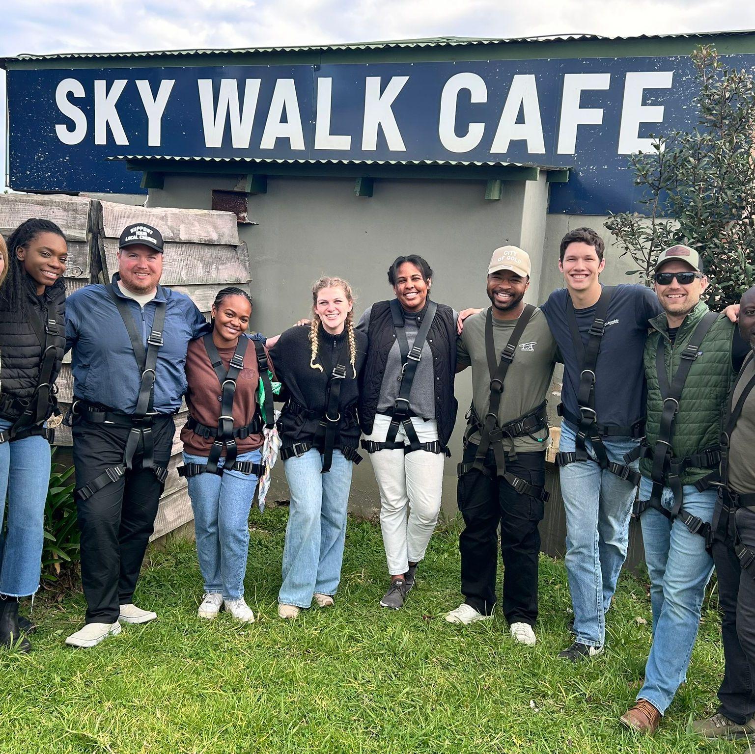 The team right before bungee jumping.
(From left to right: Kristina Ricks, Michael McLaughlin, Me, Alissa Brenner, Karla Ricks, Traevon Marston, Wesley Brewer, & Mike Engelsgjerd)