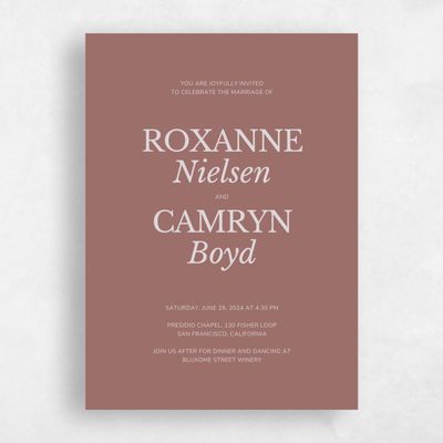 Clay Brown Wedding Invitation - Jaramillo Classic