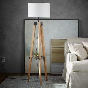 Miles Tripod Floor Lamp, Honey/Bronze