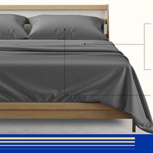 100% Egyptian Cotton Sheets Queen Size - 1000 High Thread Count Dark Gray