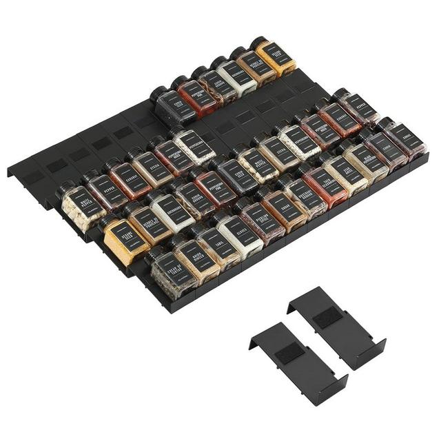 Famhap Spice Drawer Organizer, 48PCS Expandable Seasoning Rack Tray Insert for Kitchen Drawers, Spice Rack Drawer for Spice Jars