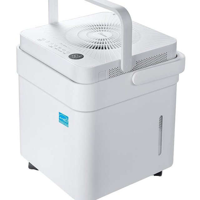 Midea Cube 35 Pint Dehumidifier for Basement and Rooms at Home for up to 3,500 Sq. Ft., Smart Control, Compatible with Alexa (White), Drain Hose Included