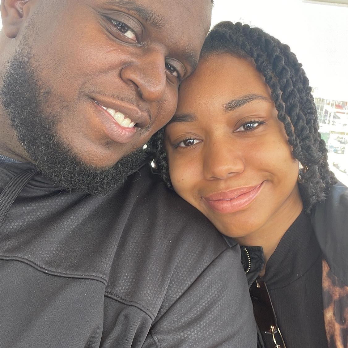 Snapping selfies on the St. Louis Wheel during our first couple's road trip.