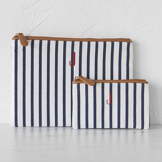 Personalized 2-Piece Striped Clutch Set