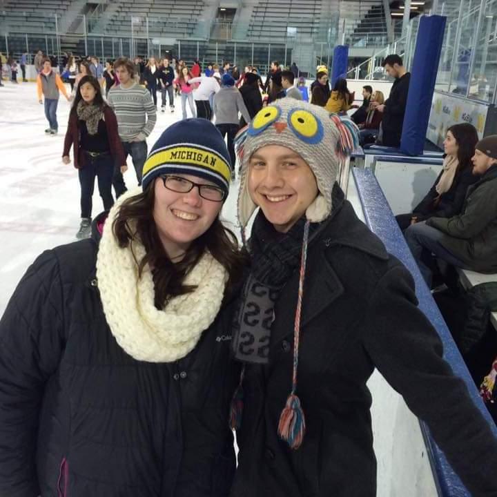 Skating at Yost for our first Valentine's Day together.