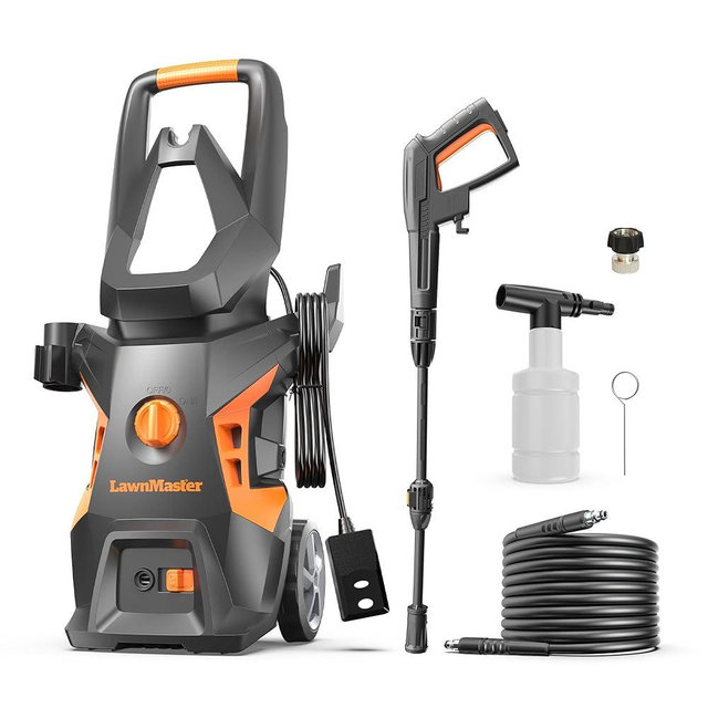 LawnMaster LT306-1800C Electric Pressure Washer 13 Amp 1.4 GPM 2100 Max PSI with Foam Bottle CSA Certified