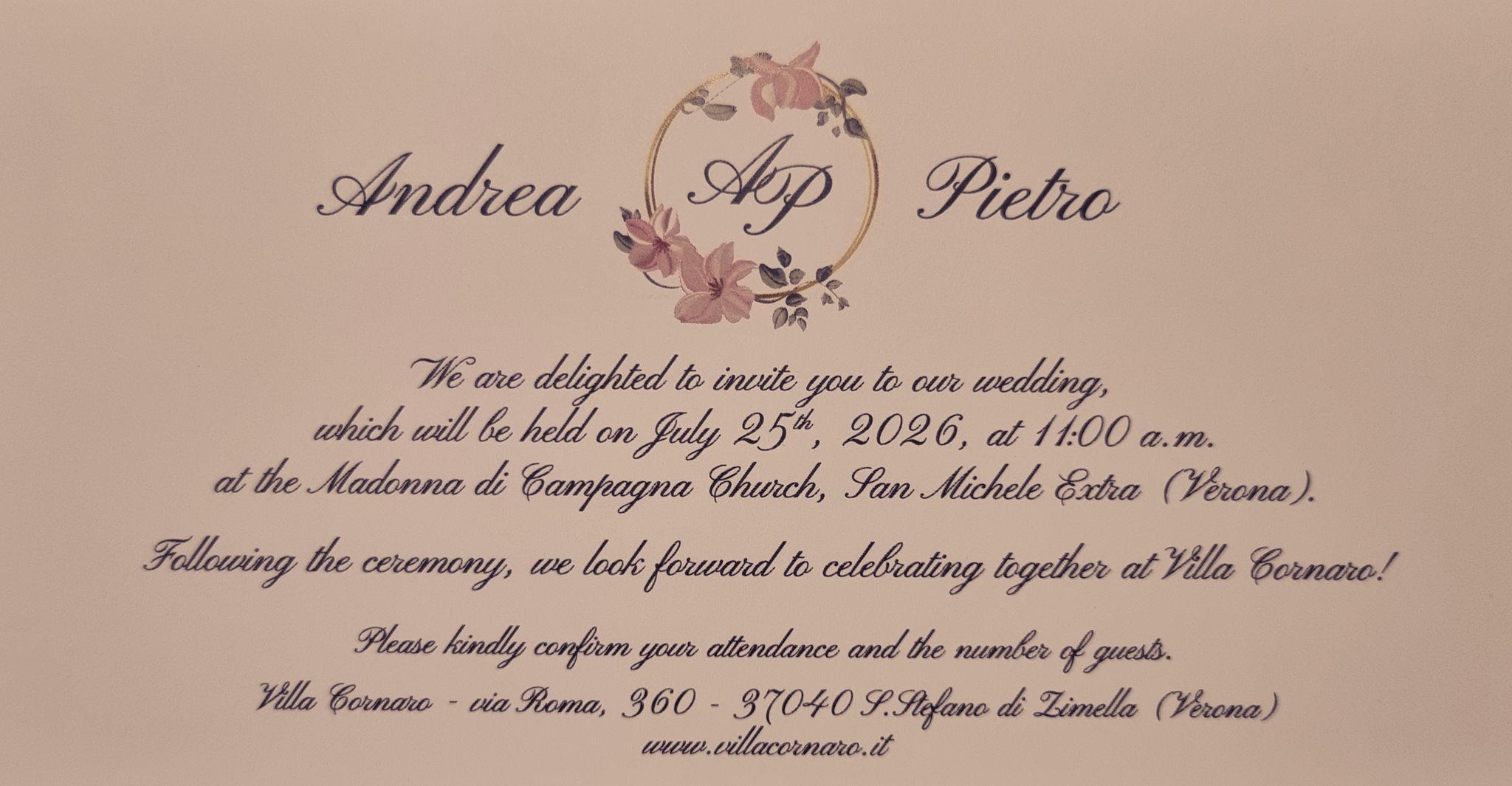 The Wedding Website of Andrea Pratt and Pietro Tarulli