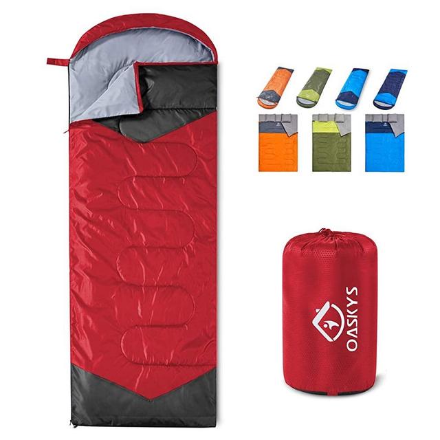 oaskys Camping Sleeping Bag - 3 Season Warm & Cool Weather - Summer, Spring, Fall, Lightweight, Waterproof for Adults & Kids - Camping Gear Equipment, Traveling, and Outdoors