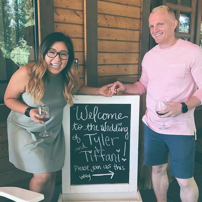 This is actually at our venue location in Sept 2019. We had gone for Tyler’s bday & found this sign that had our names on it from the wedding the night before. It was a sign!