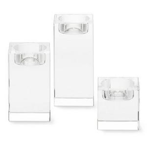 Crystal Votive Holders, Set of 3, Mixed, Clear