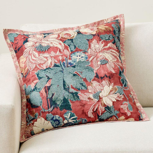 June Contrast Flange Pillow Cover, Multi, 22"