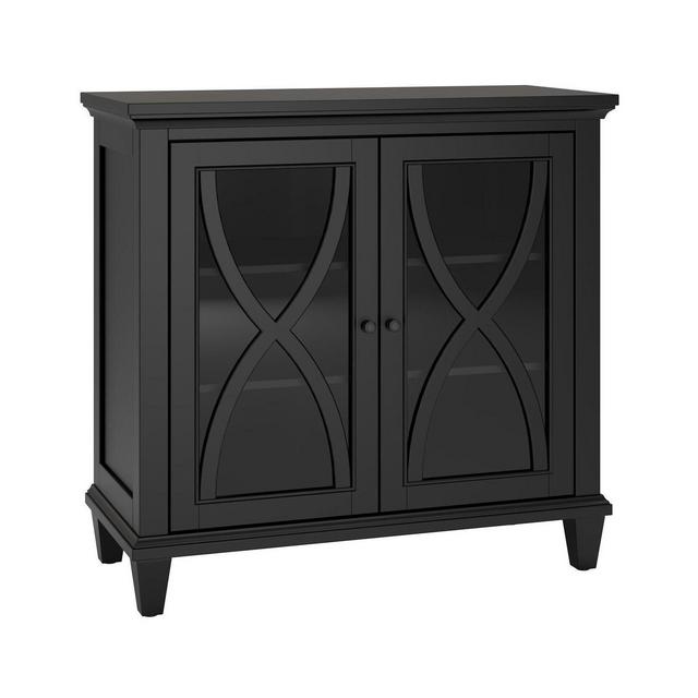 Drakestone Double Door Accent Cabinet Black - Room & Joy