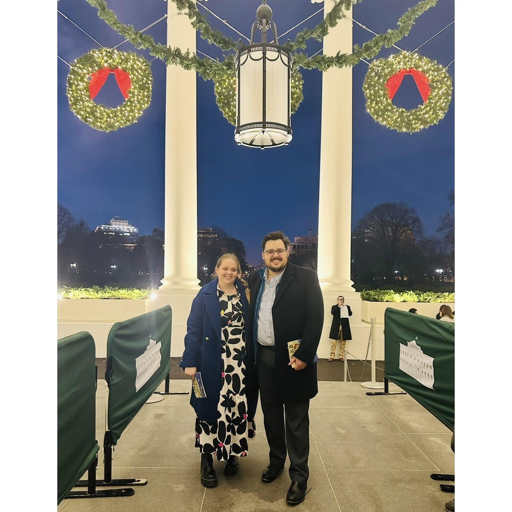 At the White House Christmas party for Gerard's birthday