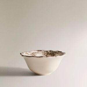 FLORAL EARTHENWARE SNACK BOWL