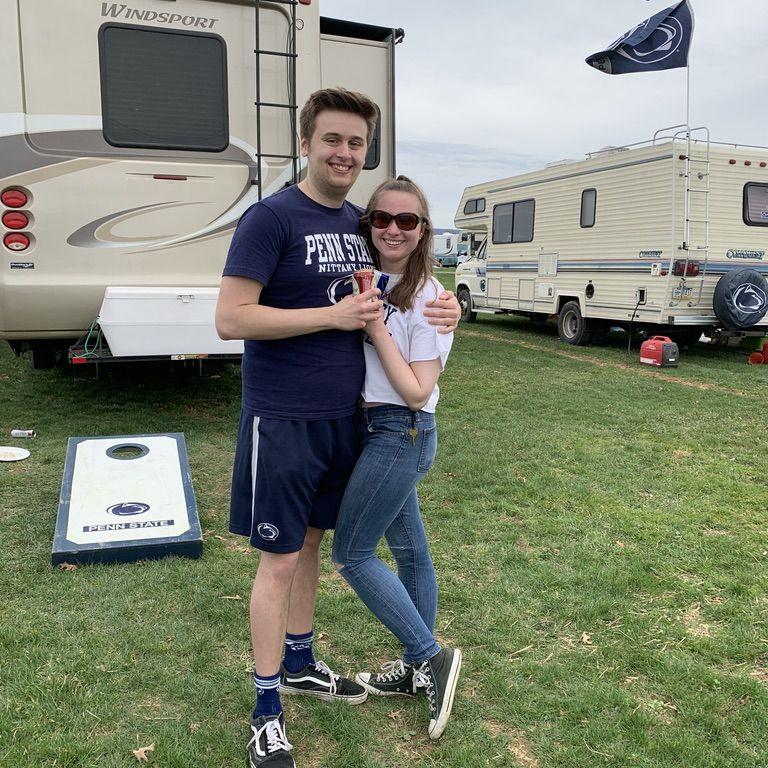 Blue and white tailgate!