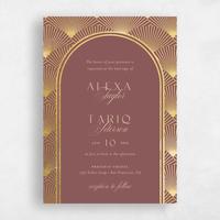 Brown Wedding Invitation - Hayden Portrait Foil