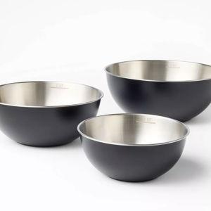 3pc (5qt, 3qt & 1.5qt) Stainless Steel Non-Slip Mixing Bowls (no lids) - Figmint™