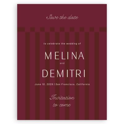 Red Wedding Digital Save the Date - Sabbia Portrait