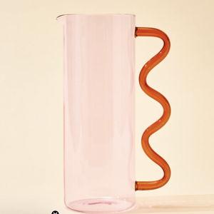 Wave Pitcher - Pink/Amber
