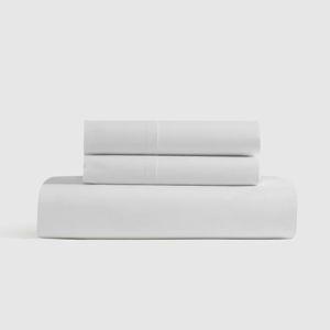 Classic Organic Percale Fitted Sheet Set, White