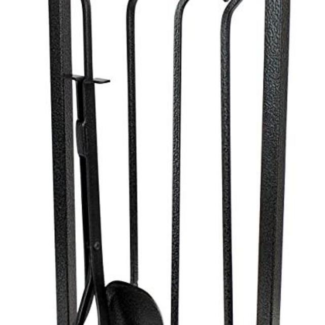 MYFIREPLACEDIRECT Fireplace Tools Sets 5 Pieces Extra Strength Wrought Iron Indoor Outdoor Fire Place Toolset Hearth Accessories Kit with Fireplace Brush, Fire Poker, Fireplace Shovel, Firewood Tong