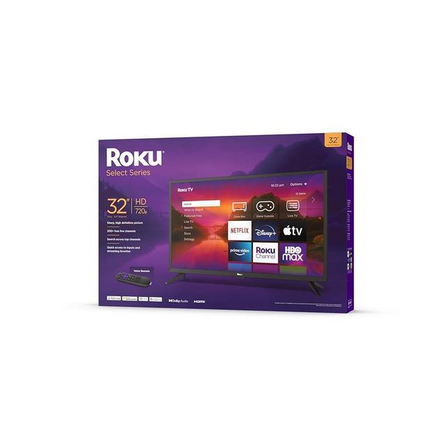 Roku 32" Select Series 720p HD Smart TV Voice Remote, Bright Picture, Customizable Home Screen, and Free TV