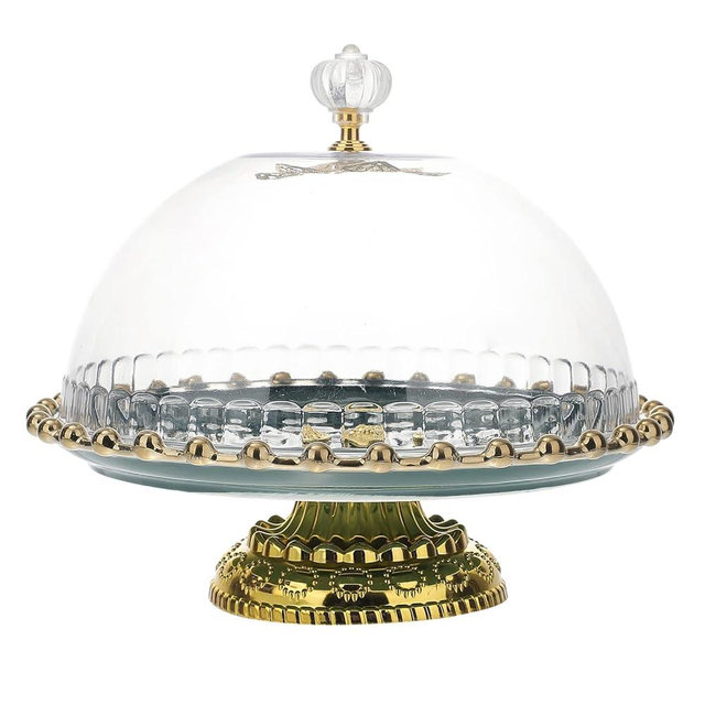 Cabilock Ceramic Cake Stand, White, Round, 1 Set