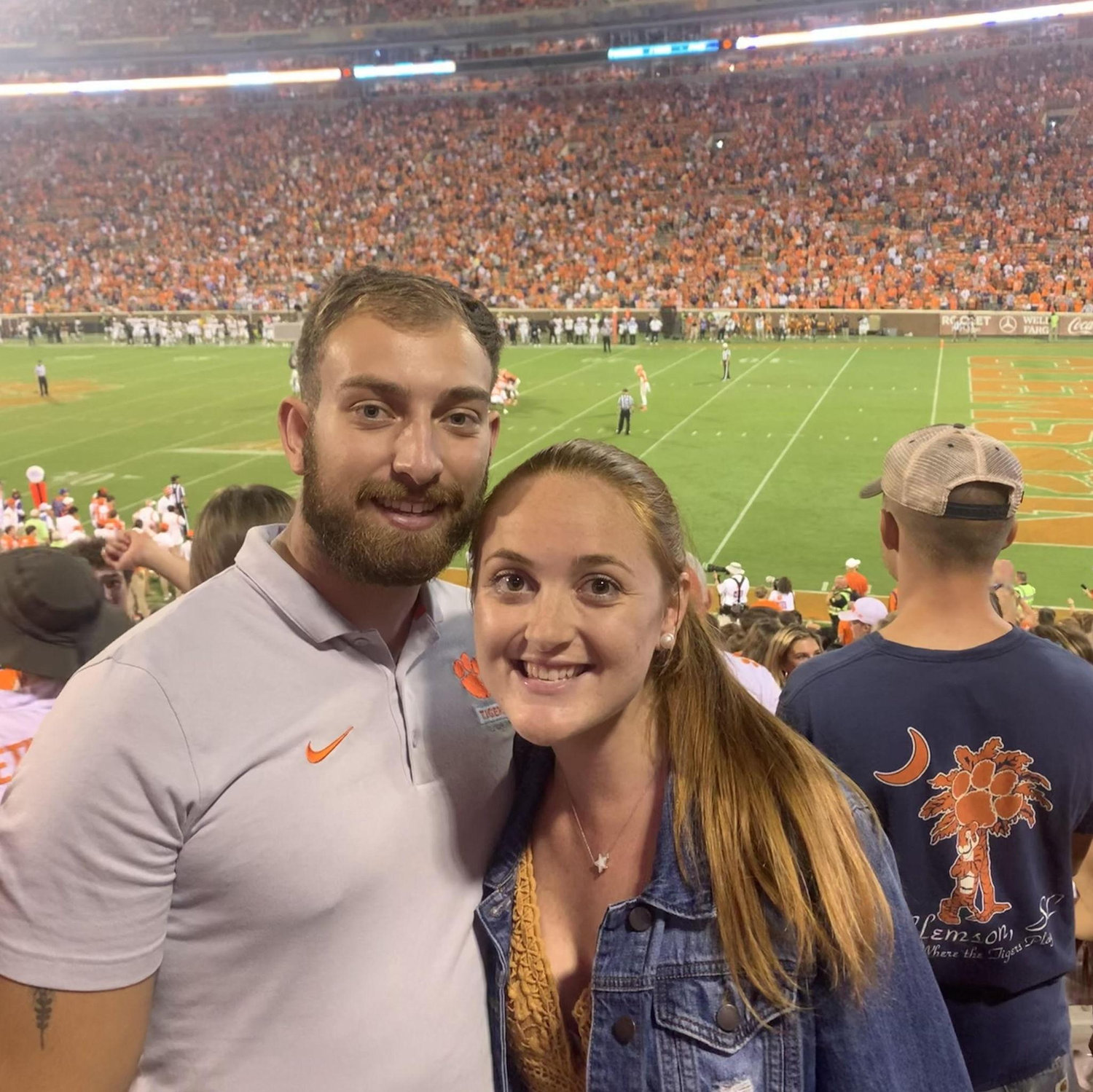 Tyler's first Clemson football game, a very important moment in the Gilbert family.