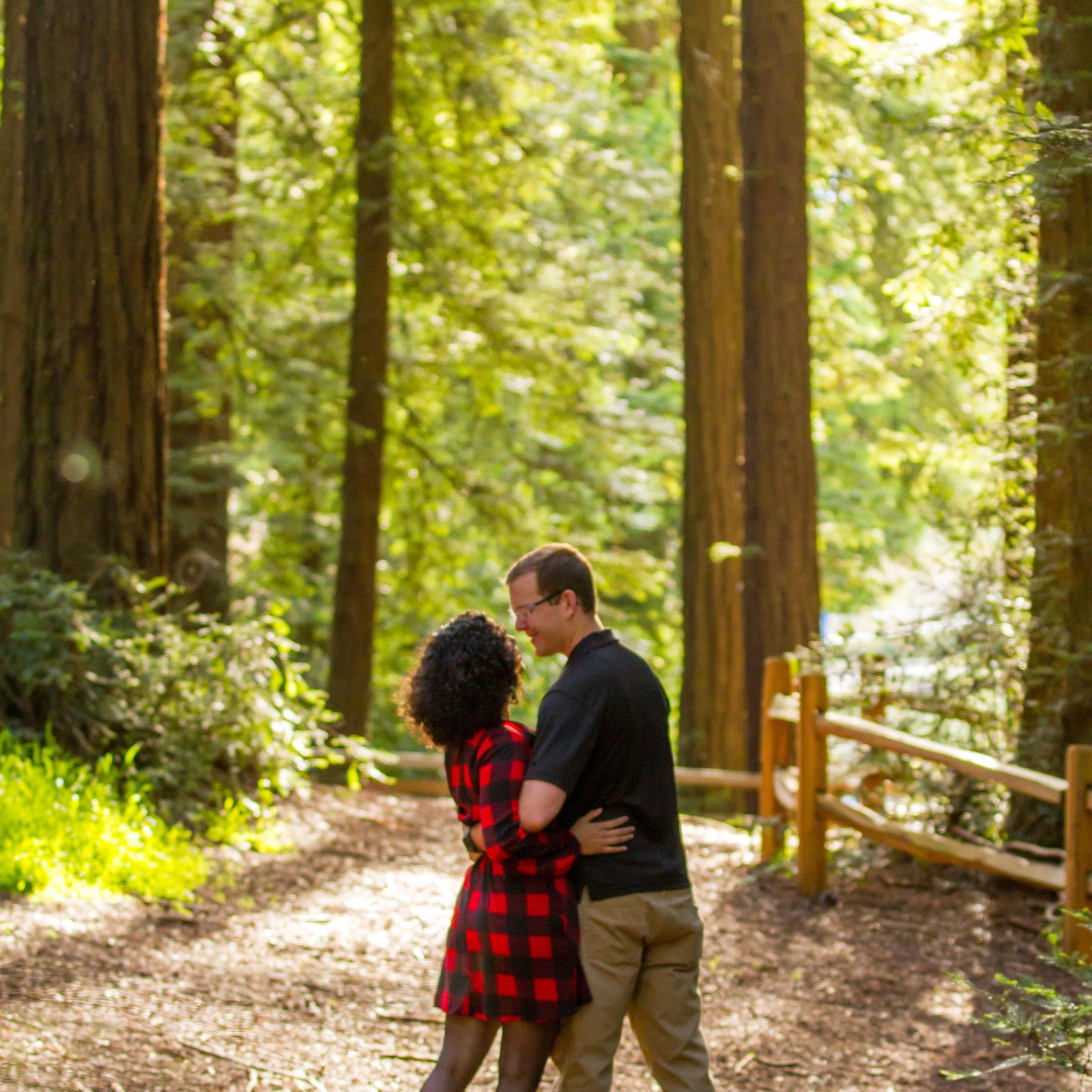 Oakland Redwoods, 2019. Our friends Beko and Gwyn took some post-engagement photos for us!