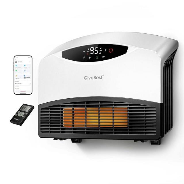 GiveBest Electric Wall Heater with WiFi and Remote Control, Floor or Wall Mounted Heater, Large Room Coverage, 3 Heating Modes, 1500W Fast Heating Space with Thermostat for Indoor Room Use