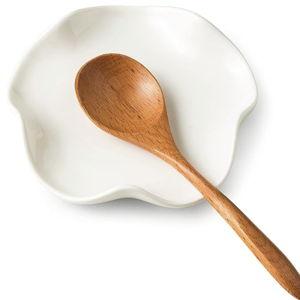 Cute Spoon Rest for Stove Top, Ceramic Spoon Holder for Kitchen Counter, 5.3 Inches Coffee Spoon Holder Utensil Rest for Kitchen Gadget Cooking Gift Housewarming Wedding,Kitchen Decor, White