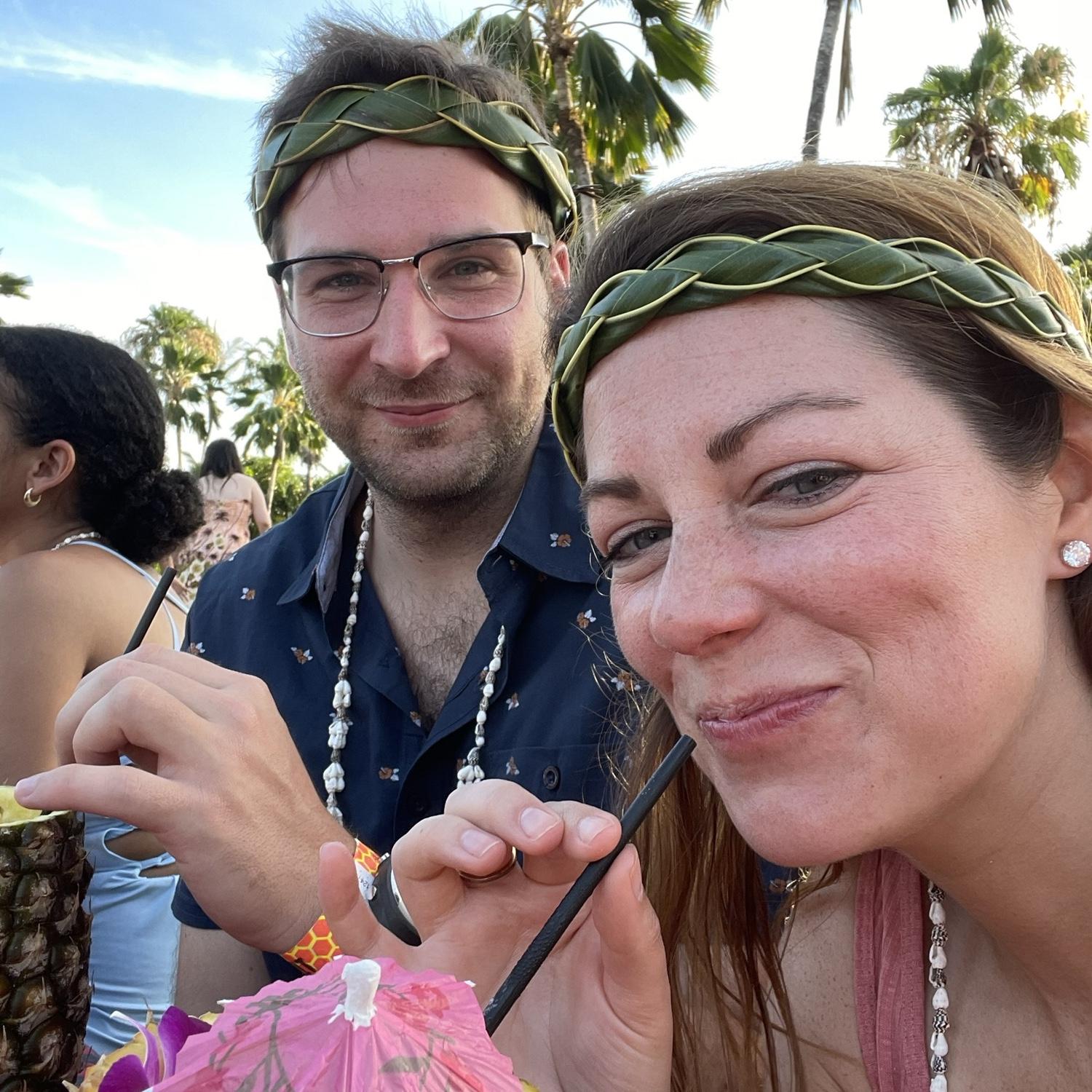 From our trip to Hawaii in 2023. At our first Hawaiian luau!