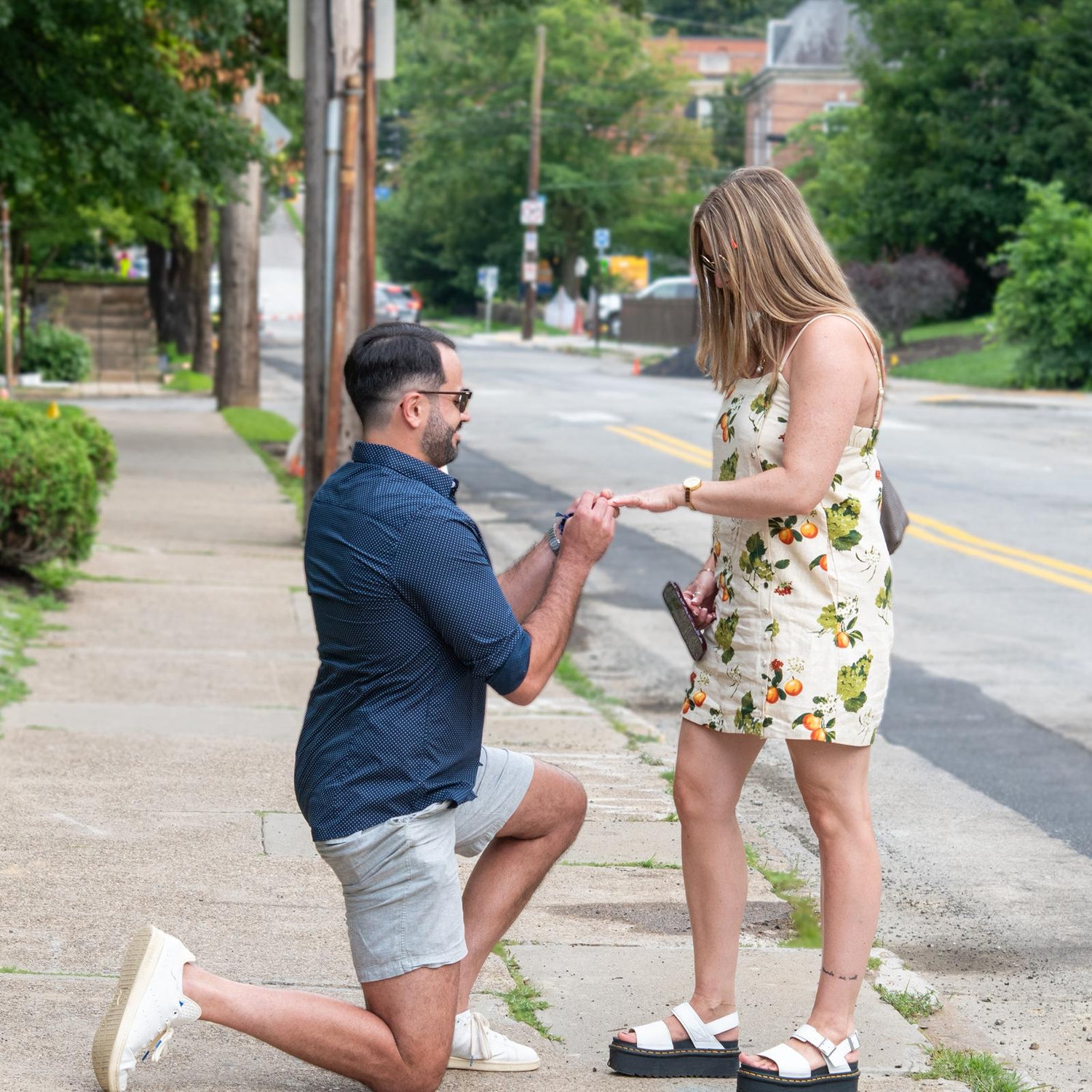 Jay proposed in front of his old apartment, in the spot where we had our first kiss