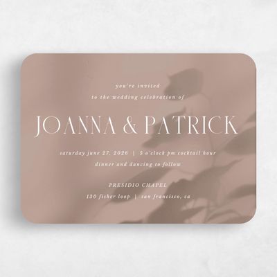 Brown Rounded Wedding Invitation - Liang Landscape