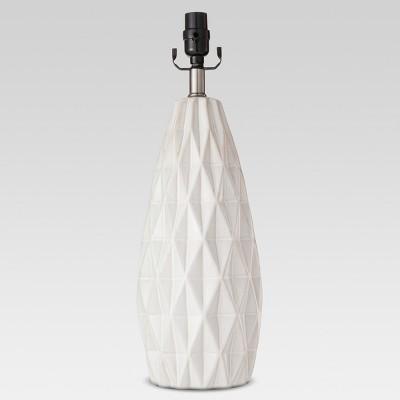Faceted Ceramic Large Lamp Base White Includes Energy Efficient Light Bulb - Threshold™