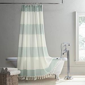 UGG® Napa 72-Inch Square Yarn-Dyed Stripe Shower Curtain in Agave