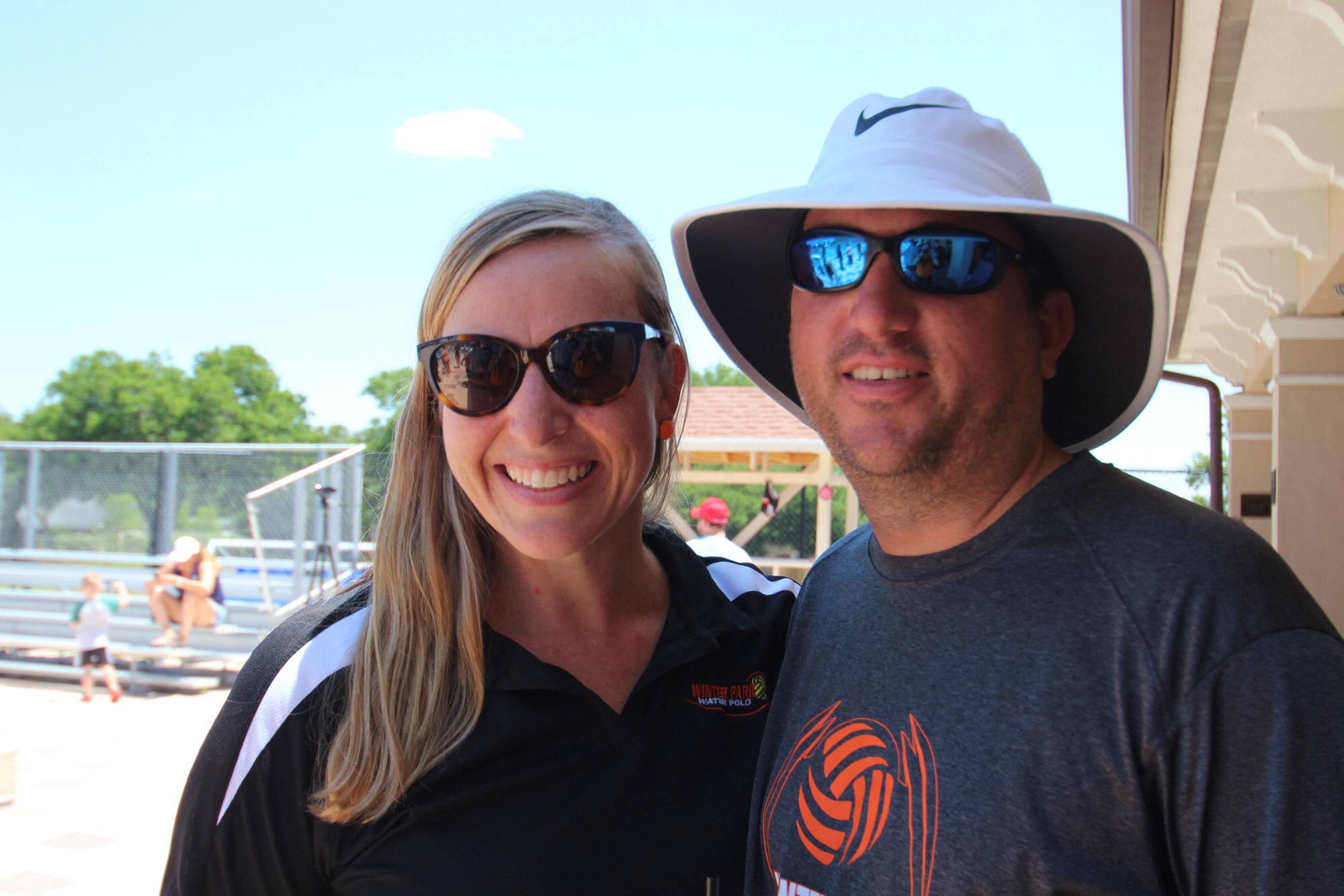 WPHS water polo assistant coach and her biggest fan