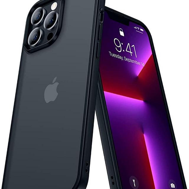 CASEKOO Frosted Designed for iPhone 13 Pro Case Mil-Grade Protective Slim Fit Thin Phone Cases Anti-Fingerprint Anti-Scratch Matte Translucent Shockproof Cover 6.1 inch 2021, Black