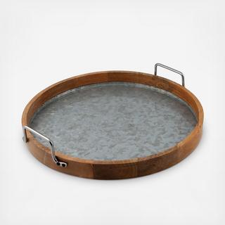 Galvanized Iron Round Serving Tray