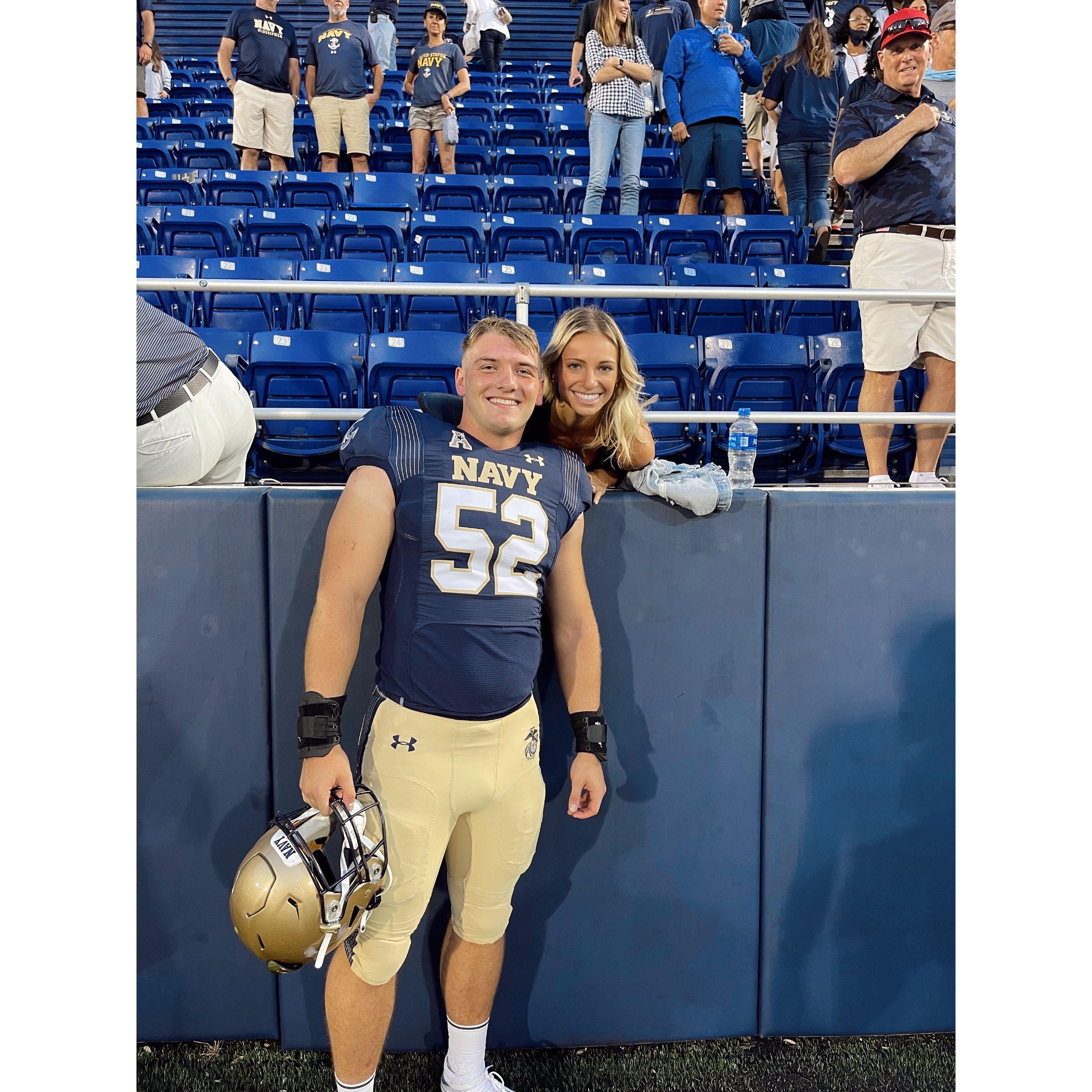 Maria went to every Navy Football home game and loved sitting next to Pop Pop so he could explain what was going on